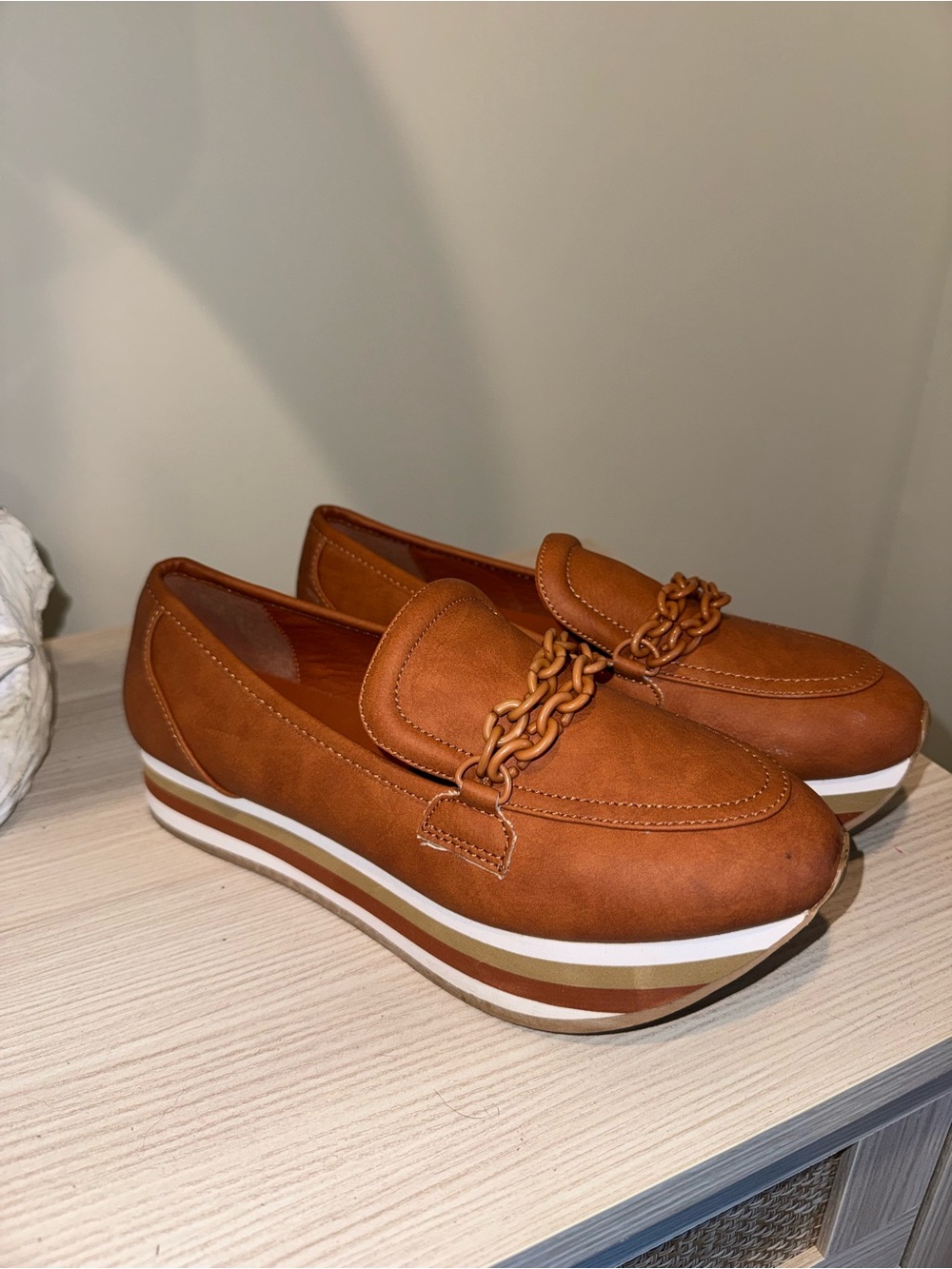 Coconuts by Matisse Tan Platform Chain Loafers